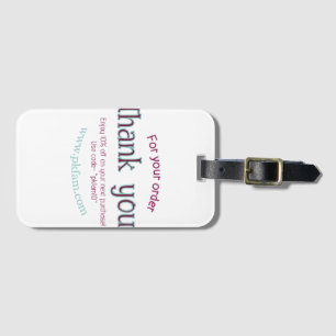 Thank you for purchase pink family business detail luggage tag