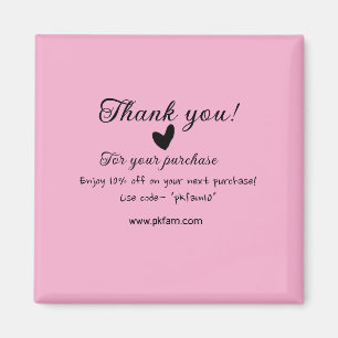 Thank you for purchase pink family business detail magnet