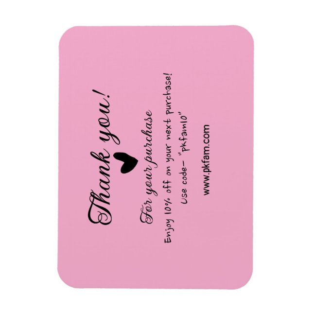 Thank you for purchase pink family business detail magnet (Vertical)
