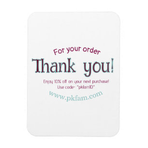 Thank you for purchase pink family business detail magnet