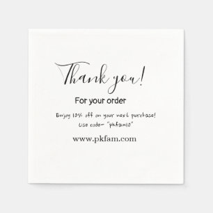 Thank you for purchase pink family business detail napkin