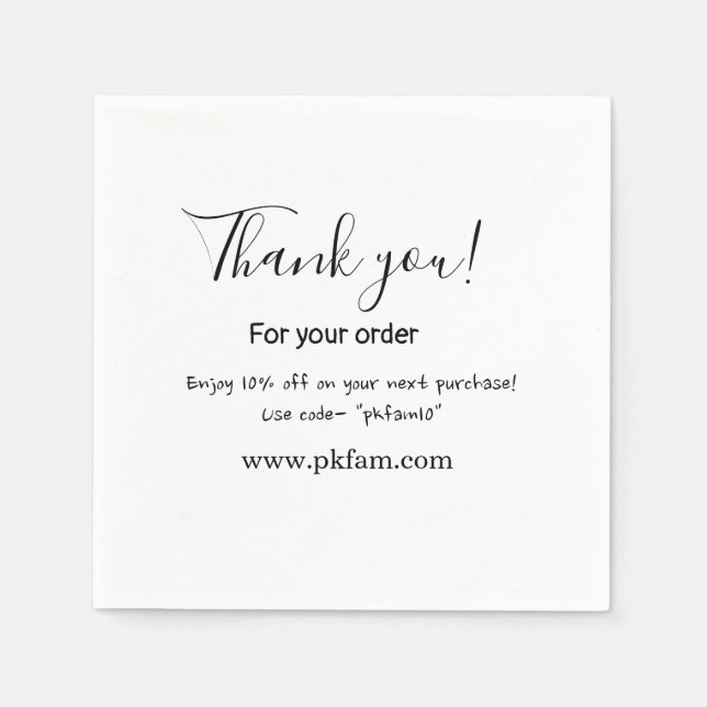 Thank you for purchase pink family business detail napkin (Front)