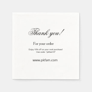 Thank you for purchase pink family business detail napkin