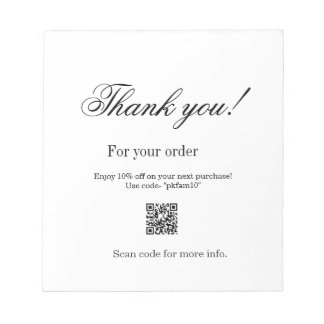 Thank you for purchase pink family business detail notepad