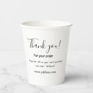 Thank you for purchase pink family business detail paper cups