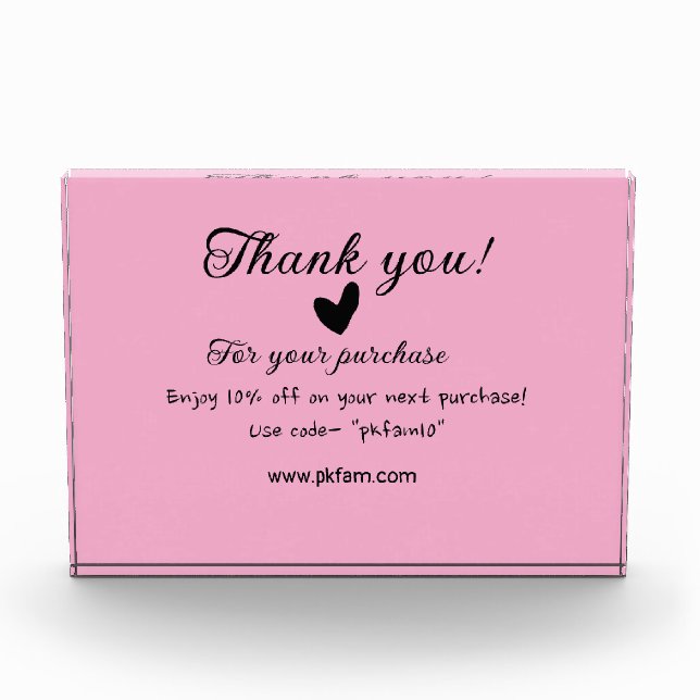 Thank you for purchase pink family business detail photo block (Front)