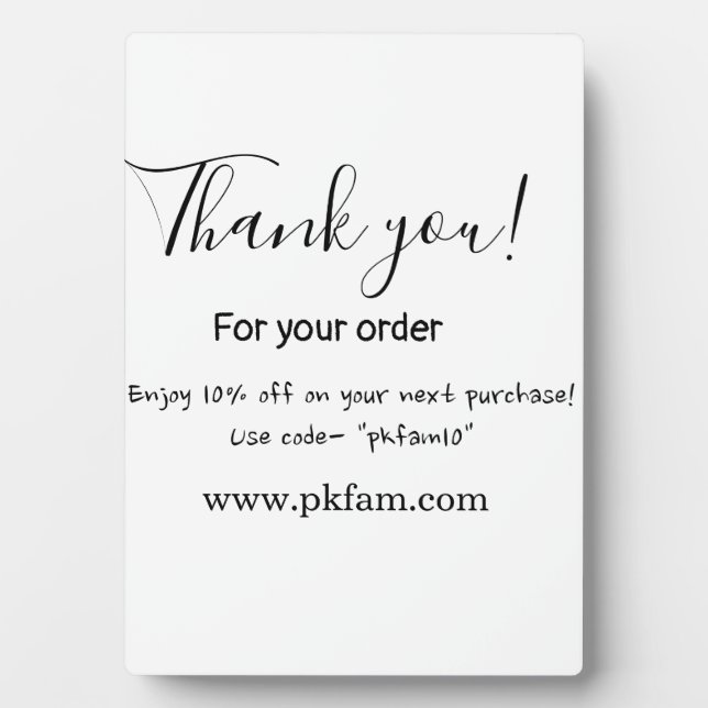 Thank you for purchase pink family business detail plaque (Front)