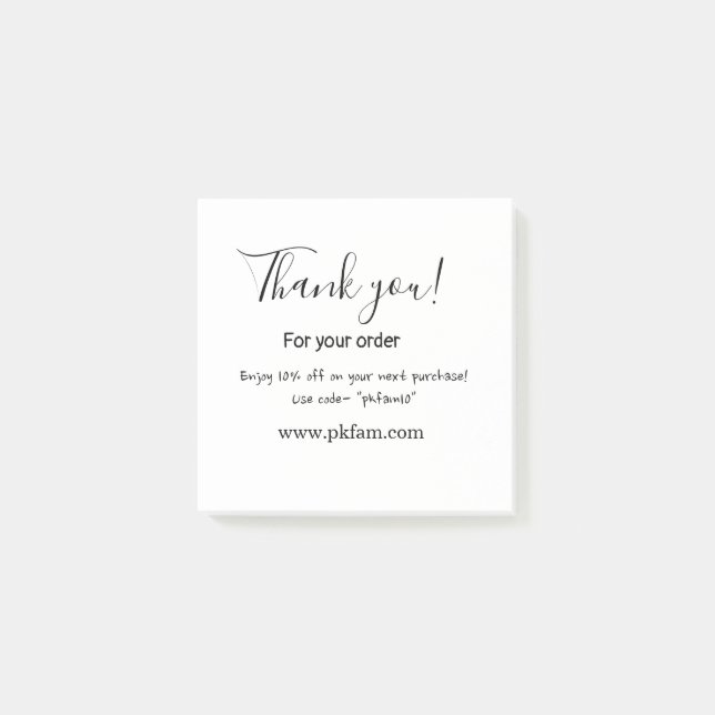 Thank you for purchase pink family business detail post-it notes (Front)