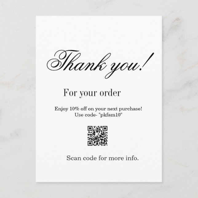 Thank you for purchase pink family business detail postcard (Front)