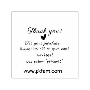 Thank you for purchase pink family business detail self-inking stamp
