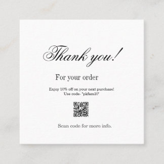 Thank you for purchase pink family business detail square business card