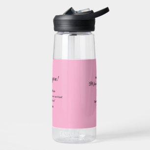 Thank you for purchase pink family business detail water bottle