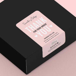 Thank You For Purchase Pink Trendy Logo Shipping