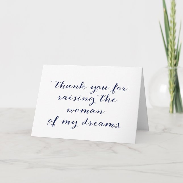 Thank You For Raising the Woman of My Dreams Card (Front)