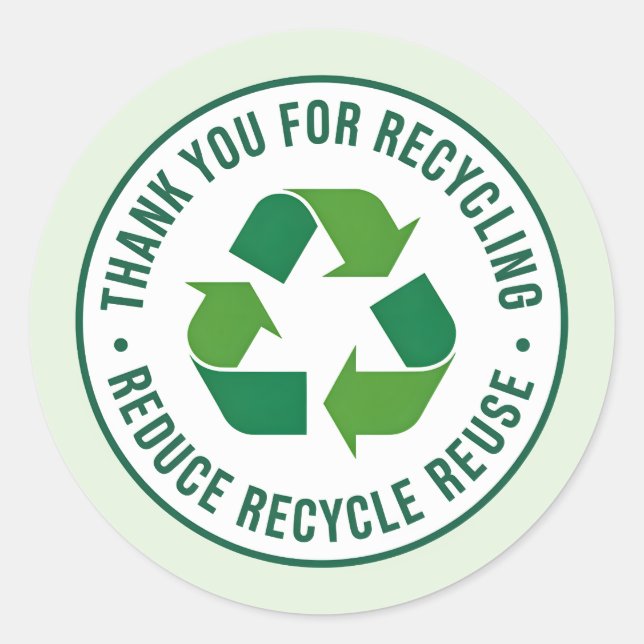 Thank you for Recycling Classic Round Sticker (Front)