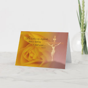 Thank You for Remembrance, Christian, Cross, Rose Card