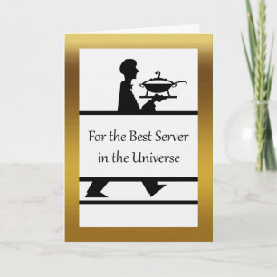 Thank You for Server, Formal Male Waiter Image Card