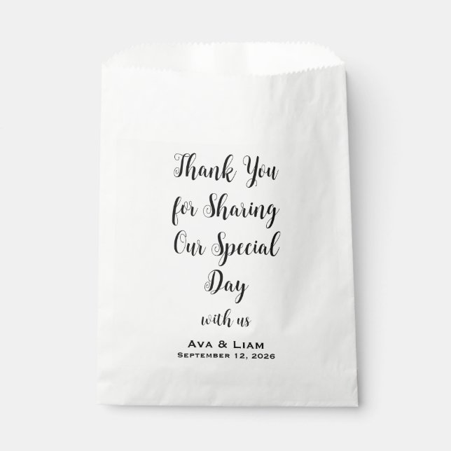 Thank You for Sharing Our Special Day Favour Bags (Front)