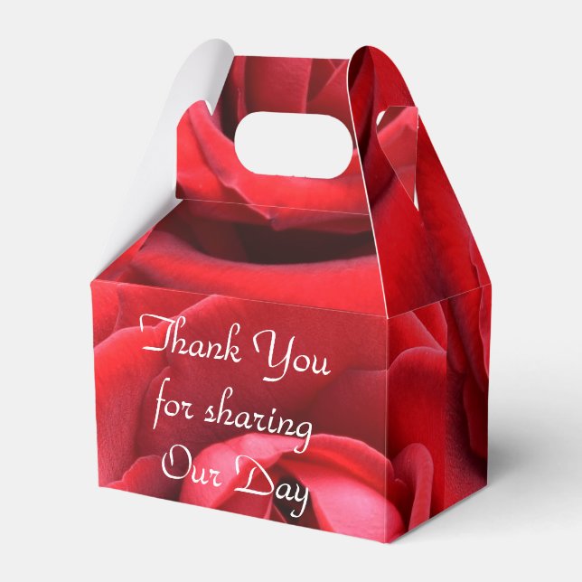"Thank You for Sharing" Red Rose Favour Box (Front Side)