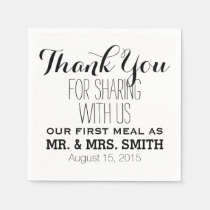 Thank you for sharing with us first meal wedding napkin
