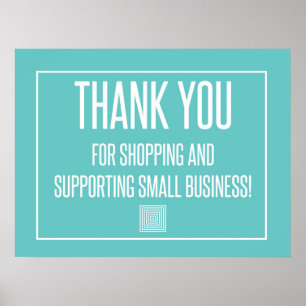 Thank you for shopping and support small business poster
