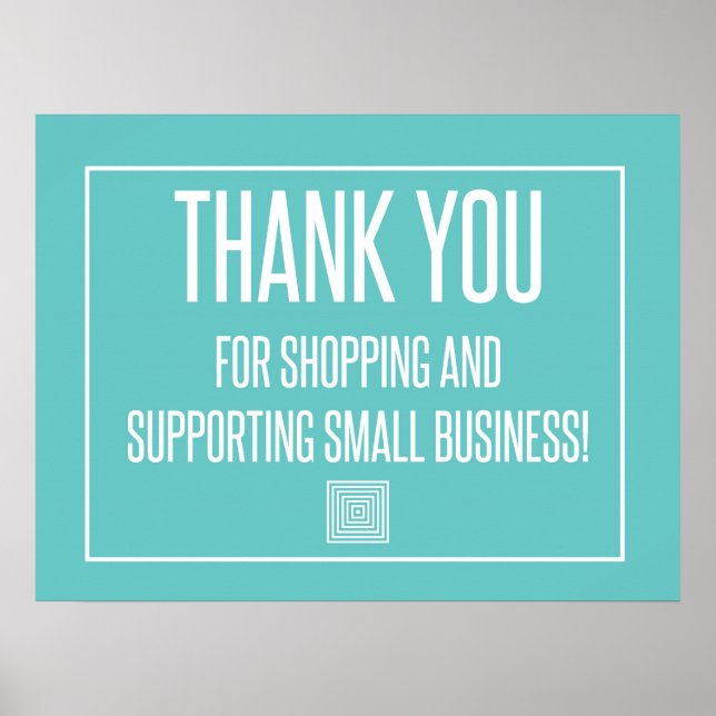 Thank you for shopping and support small business poster (Front)