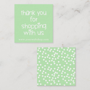 Thank You for Shopping - Cute Green Webshop Square Business Card