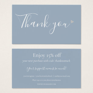 Thank You For Shopping Dusty Blue Discount Card