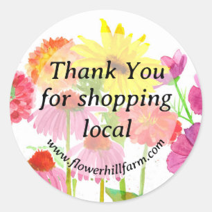 Thank You For Shopping Local Business  Classic Round Sticker
