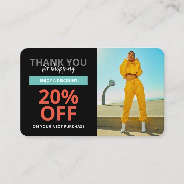 Thank You For Shopping Loyalty Discount Card (Front)
