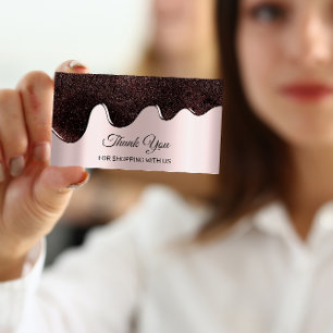 Thank You For Shopping Rose Drips Chocolate Business Card