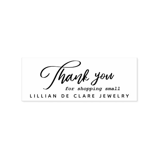 Thank You For Shopping Small Business Custom Rubber Stamp (Imprint)