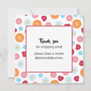 Thank you for Shopping small Handmade Instagram Card