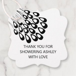 Thank You for Showering With Love Bridal Shower Favour Tags