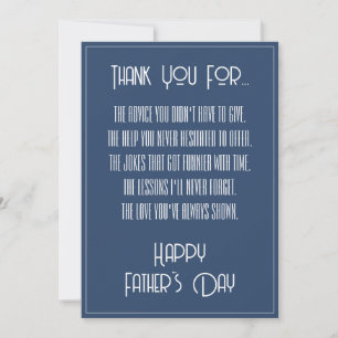 Thank You For... Simple Modern Father's Day Blue