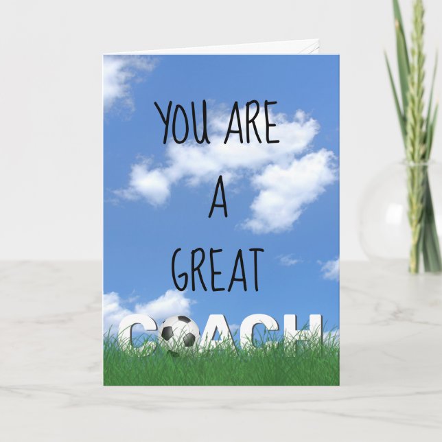 Thank You for Soccer Coach  Card (Front)