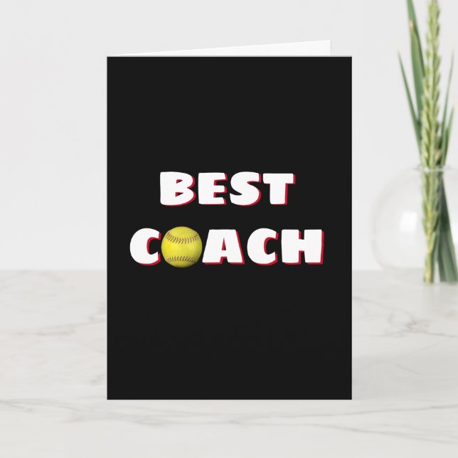 Thank You for Softball Coach Card (Front)