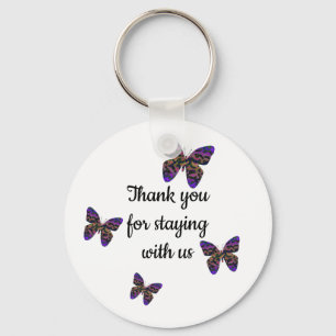Thank You For Staying Bright Butterfly Guest Key Ring