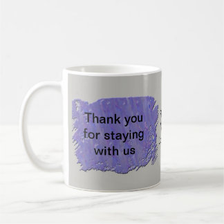 Thank You for Staying with Us Abstract Purple Grey Coffee Mug