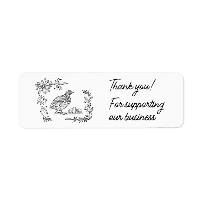 Thank You For Supporting Business Quail Egg Carton (Front)