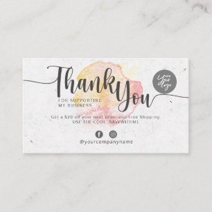 Thank You for supporting my business Card