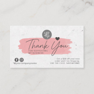 Thank You for supporting my business Card