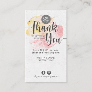 Thank You for supporting my business Card