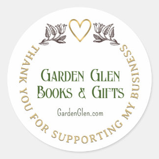 Thank You For Supporting My Business Flower Heart Classic Round Sticker
