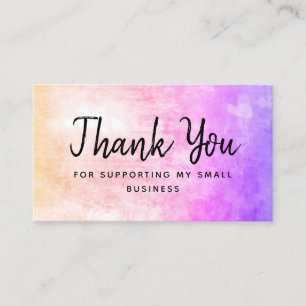 Thank You For Supporting My Small Business Card