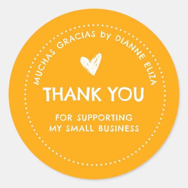 Thank You For Supporting My Small Business Classic Round Sticker (Front)