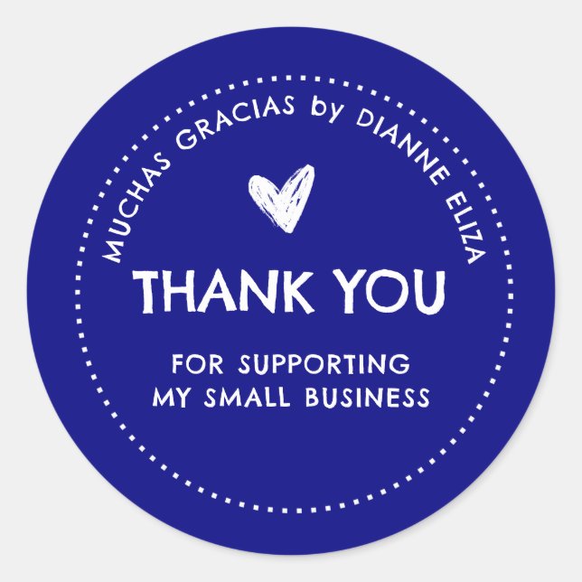 Thank You For Supporting My Small Business Classic Round Sticker (Front)