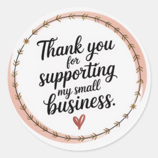 Thank you for supporting my small business classic round sticker