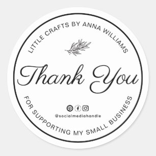 Thank You For Supporting My Small Business Classic Round Sticker