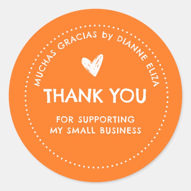 Thank You For Supporting My Small Business Classic Round Sticker (Front)